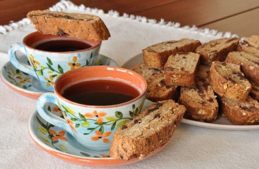 Eggless Chocolate Chunk Biscotti