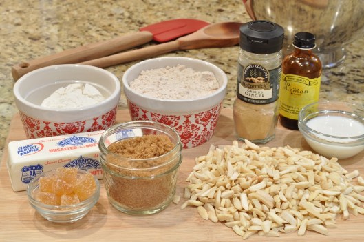 Ingredients for Ginger Almond Biscuits