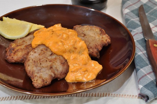 Schnitzle with Paprika-Sour Cream Sauce
