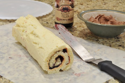 Elderberry Jam Roulade Ready for Frosting