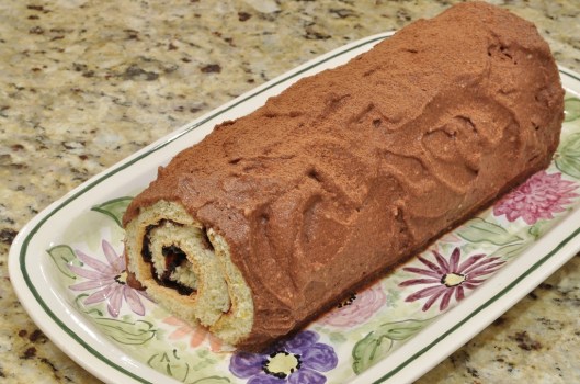 Frosted Maple-Chocolate Roulade