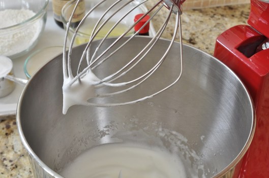 Whipping egg whites for roulade