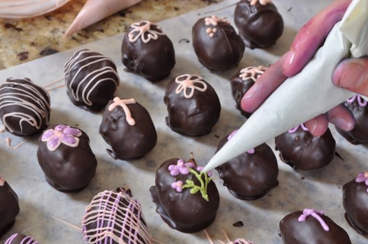Decorating the coconut Easter egg candy
