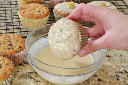 Icing the simnel cupcakes
