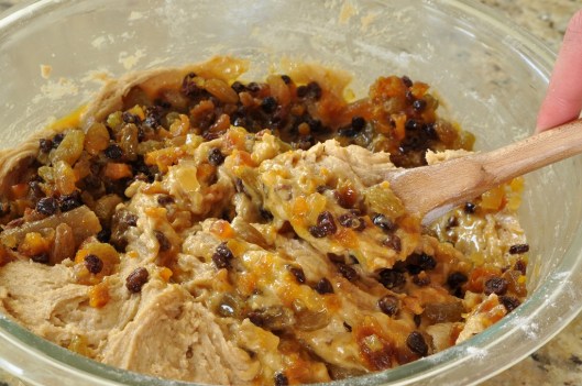 Mixing the simnel cupcake batter