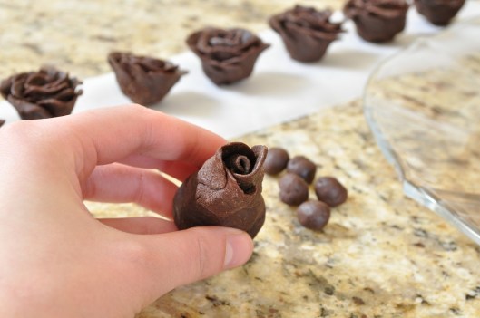 Wrap three petals in first row