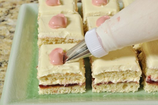 Decorating the petit fours