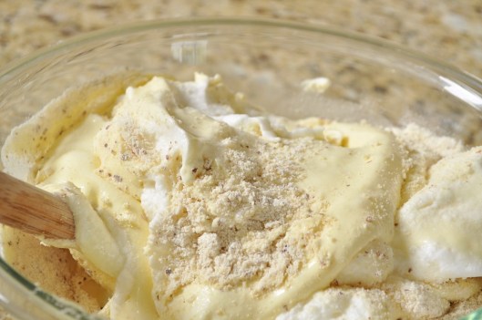 Fold in the almond mixture