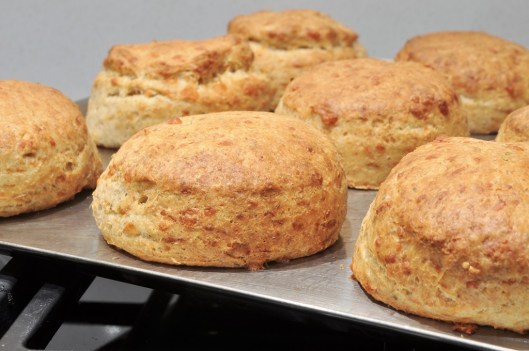 A Tray of Cheddar-Sage Biscuits