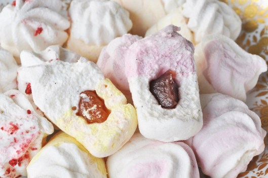 Rhubarb and Raspberry-filled Marshmallows