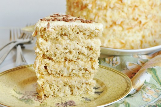 A Slice of Coconut-White Chocolate Layer Cake