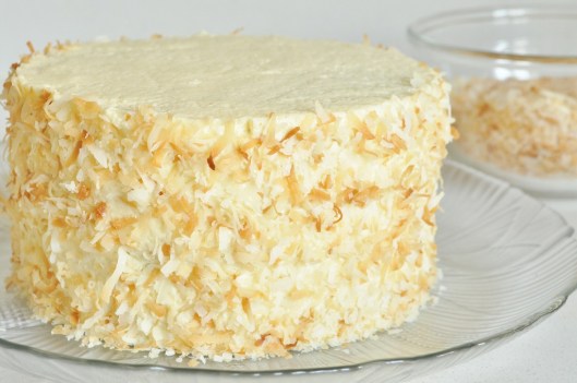 Coat with toasted coconut