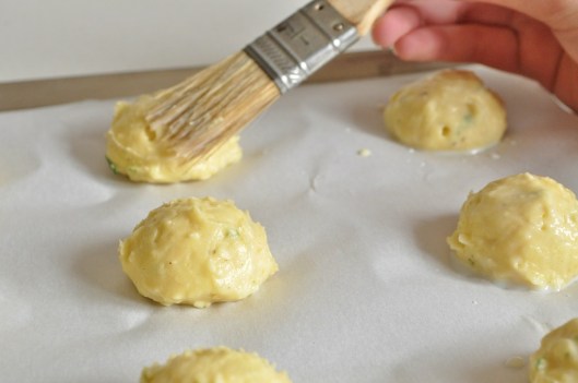 Eggwash the Gougeres