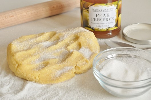 Roll out in granulated sugar