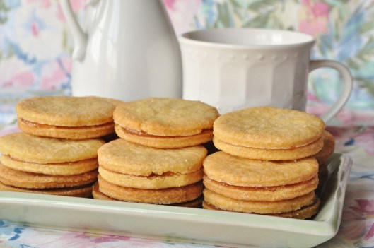Rose-Cornmeal Shortbread Sandwich Cookies