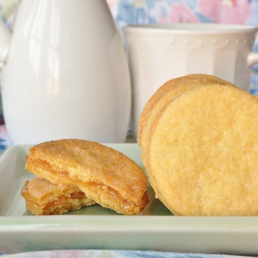 Rose-Cornmeal Shortbread with Pear Conserve