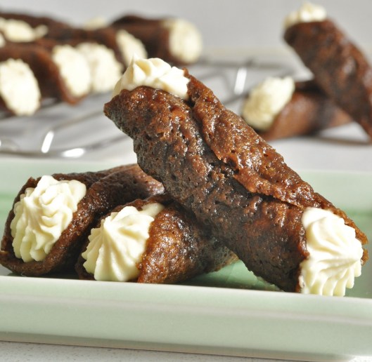 Brandy Snaps with Brandy Cream