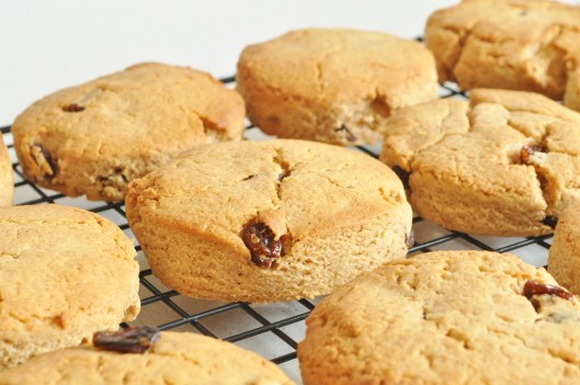 A Tray of Peanut Butter Raisin Scones