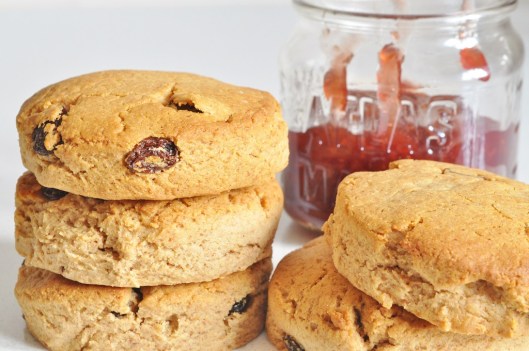 Peanut Butter-Raisin Spelt Scones