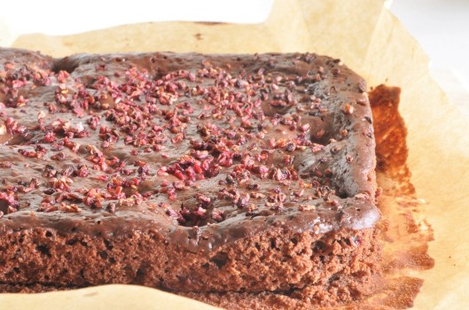 Raspberry Brownies fresh out of the oven